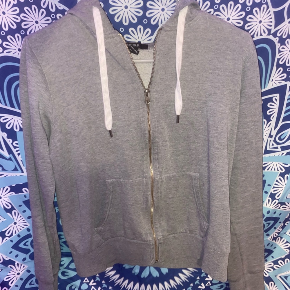 Gray Zip-Up Hoodie by Forever 21